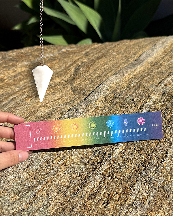 Combo Frequencial - Régua para Medir Frequência e Chakras MINI + Pêndulo