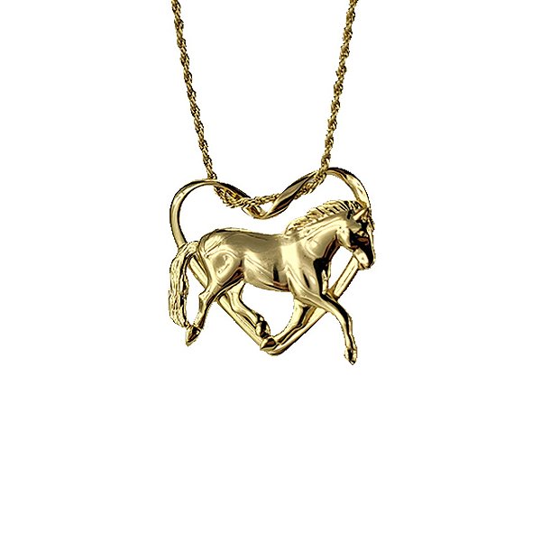 Colar  Coração de Cavalo Inteiro