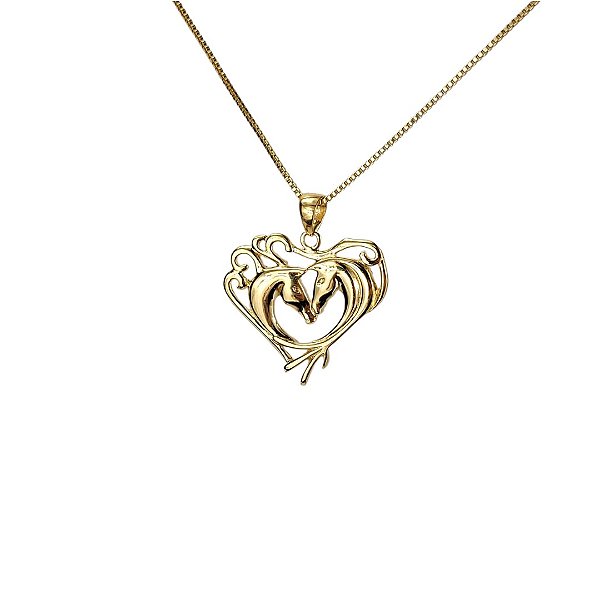 Colar Duas Cabeça de Cavalo