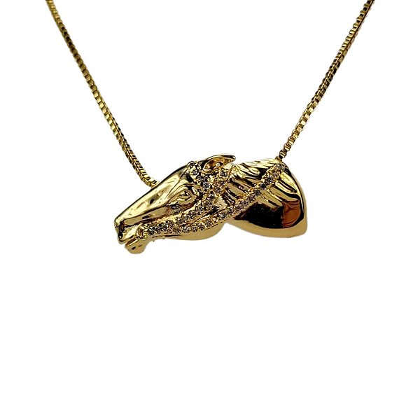 Colar Cabeça de Cavalo com Pedra