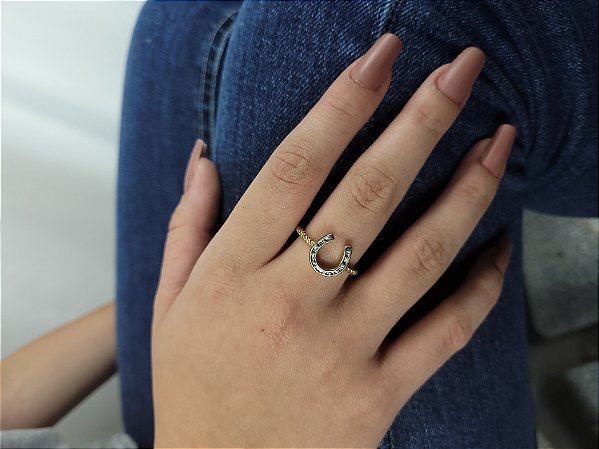 Anel Fino Ferradura sem Pedras