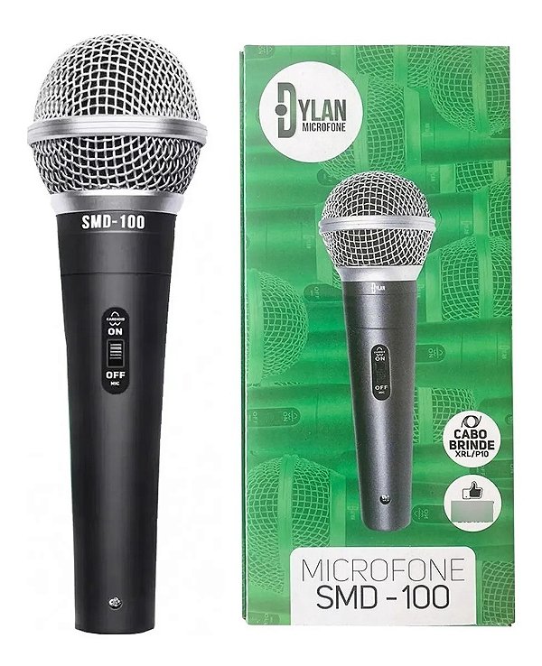 Microfone Dylan SMD-100 Com Fio Dinâmico