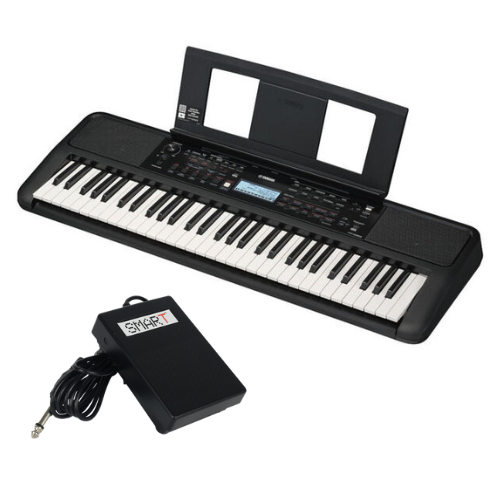 Teclado Yamaha PSR-E383 C/Fonte Original + Brinde Pedal Sustain Smart Smps-01lt