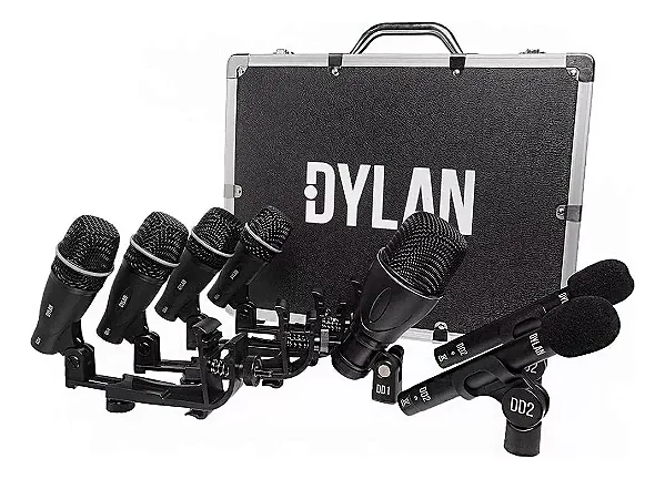Kit Microfone Para Bateria 7 Peças + Maleta Dylan DD-7