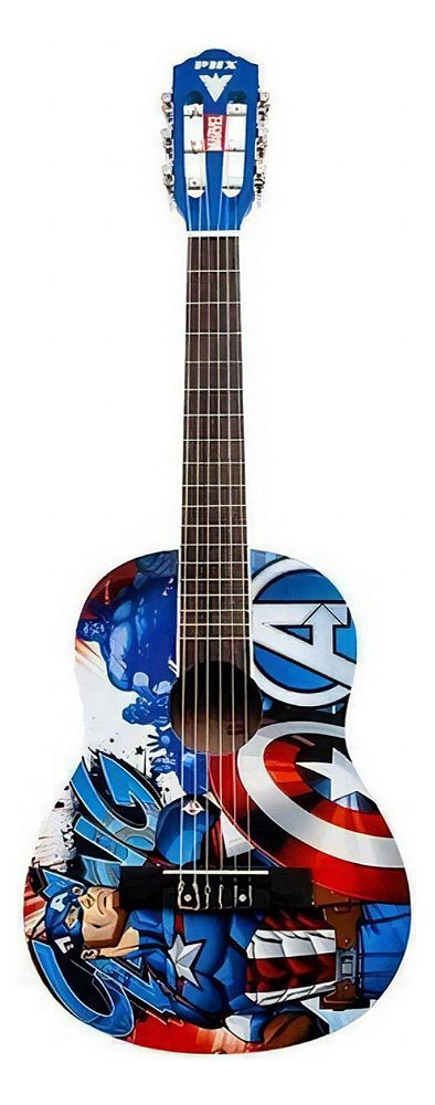 Violão Acústico Infantil Capitão América Marvel PHX VIM-C2