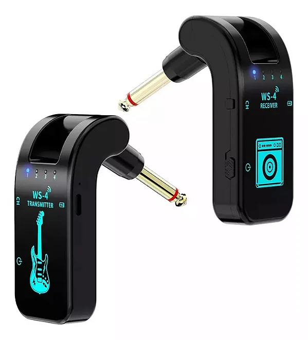 Sistema Transmissor e Receptor Sem Fio Para Guitarra, Violão, Baixo