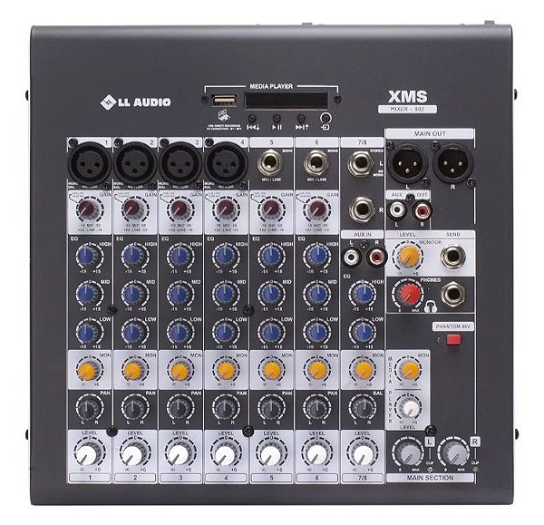 Mesa De Som Ll Audio 8 Canais Xms802 Bivolt Bluetooth