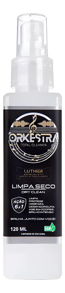 Limpa a Seco Para Instrumentos Musicais Orkestra Luthier 120ml