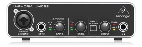 Interface De Áudio Usb Behringer Uphoria Umc22 Original