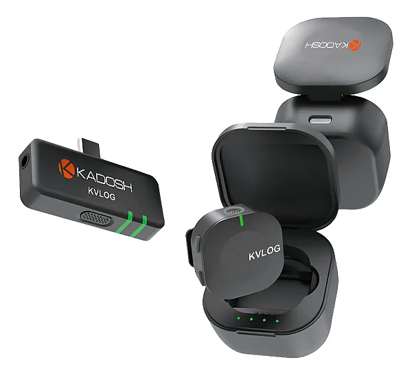 K-vlog 2 Microfones De Lapela Sem Fio Com Case Recarregável