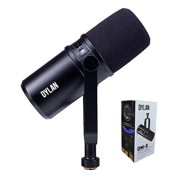 Microfone para Podcast Dylan DM-8 Dinâmico Cardioide