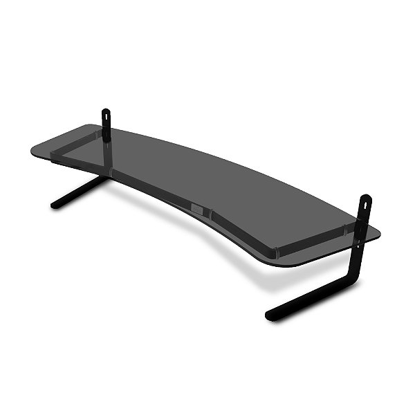 Suporte para 2 Monitores Ergonômico Executive Vidro Fumê