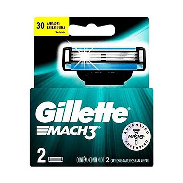 Refil para aparelho de barbear - Gillette Mach3 - 2 unidades
