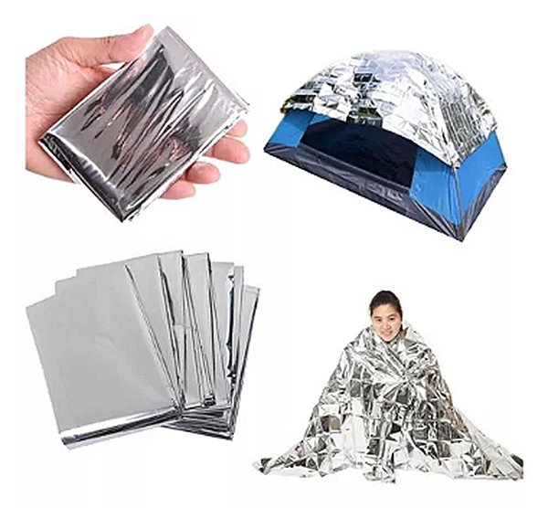 Cobertor manta térmica isolante aluminizado