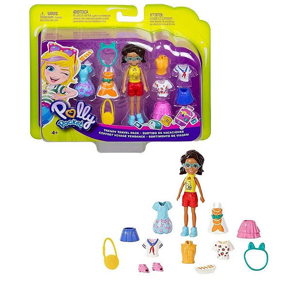Boneca Polly Pocket Conjunto de Viagens Fashion Shani Mattel