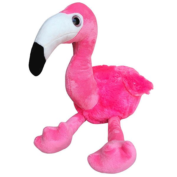 Flamingo de Pelúcia Rosa Pink Grande Olhos Brilhantes Lindo