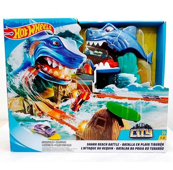 Hot Wheels City Ataque Do Tubarão Batalha Na Praia - Mattel