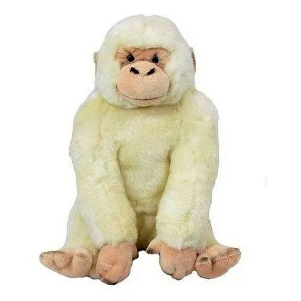 Gorila De Pelúcia Branco Realista - Bbr Toys