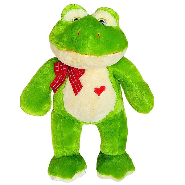 Sapo De Pelúcia Grande 60cm Com Laço - Fizzy