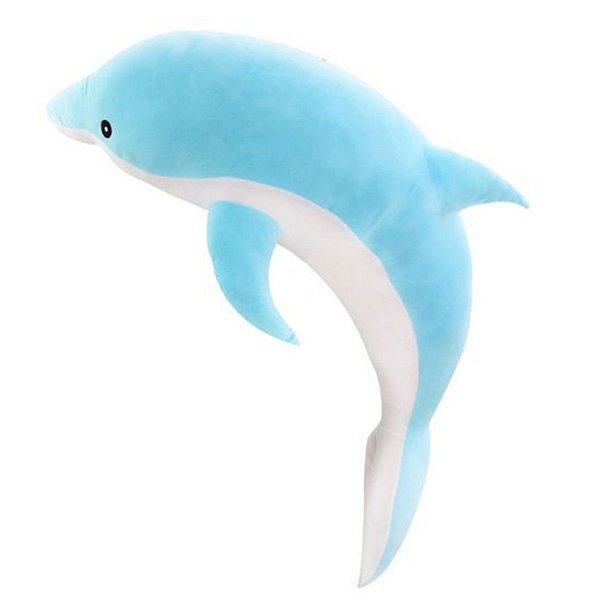 Golfinho de Pelúcia Azul Grande 95cm Plush Antialérgico