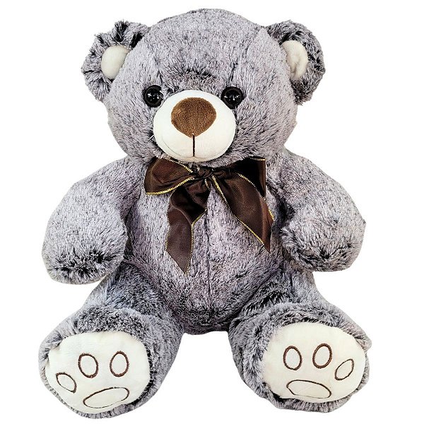 Urso de Pelúcia Com Laço 40cm Ursinho Teddy Bebê Nicho Lindo