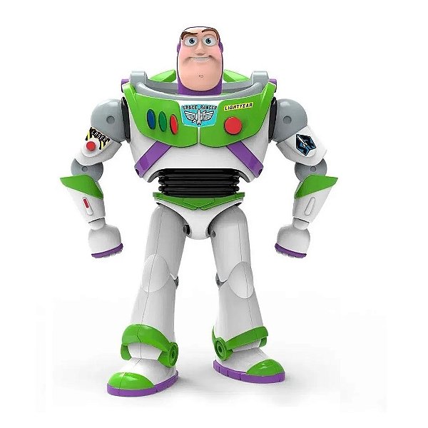 Boneco Buzz Lightyear Toy Story Com Luz e Som Fala 10 Frases