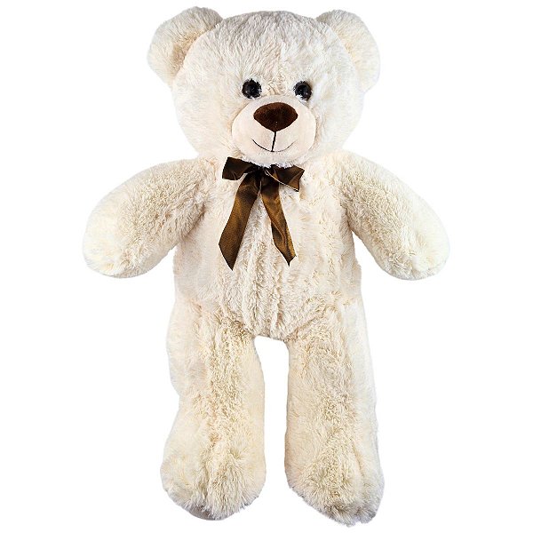 Urso De Pelúcia Grande Com Laço Teddy 60cm Presente Crianças