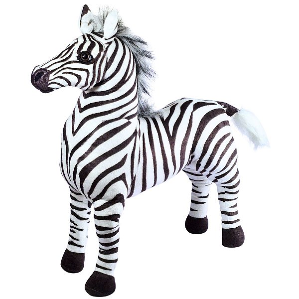 Zebra de Pelúcia Realista Grande Articulada Decoração Safari