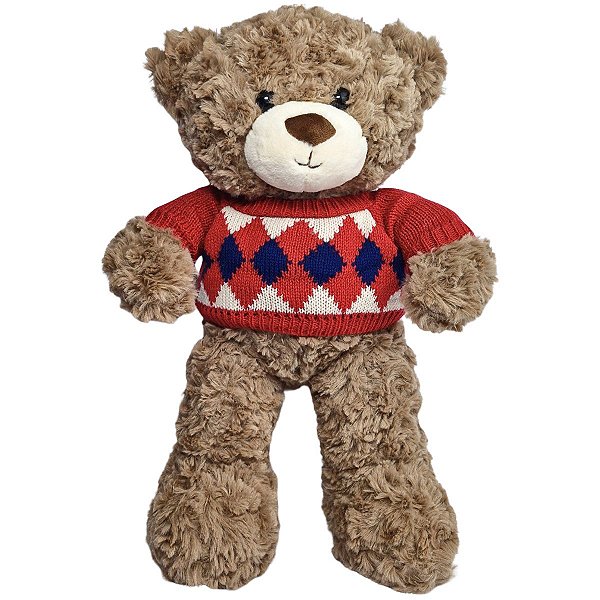 Urso de Pelúcia Teddy 40cm com Roupa Ursinho Fofo Bebê Bear