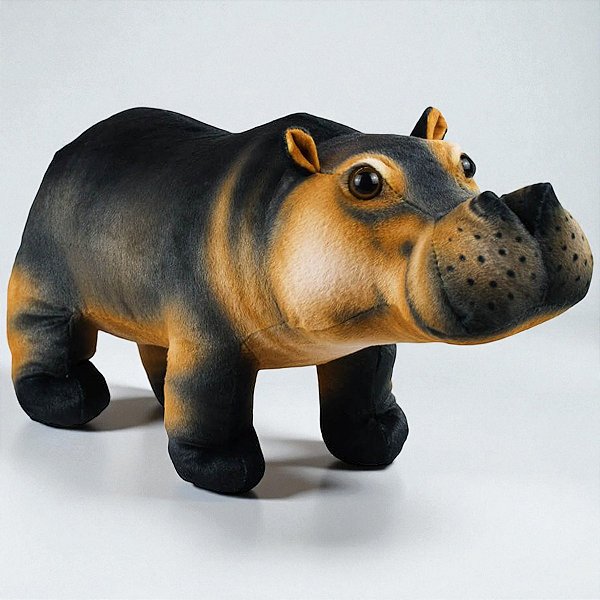 Hipopótamo de Pelúcia Realista Safari Macio e Detalhado