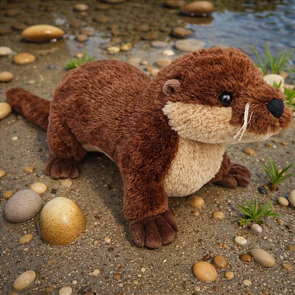 Lontra de Pelúcia Realista Super Fofinha 47cm Marinha Linda