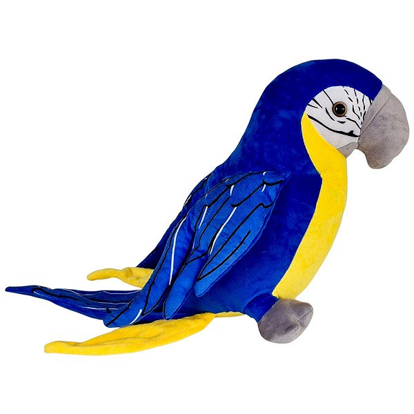 Arara De Pelúcia Grande Ave 33cm Pássaro Papagaio Decoração