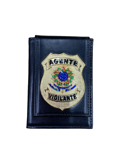 CARTEIRA DE COURO AGENTE VIGILANTE