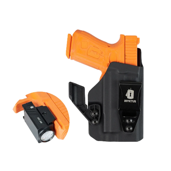 COLDRE IWB KYDEX INVICTUS GLOCK STANDARD COMPACT PARA LANTERNA