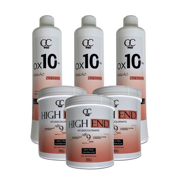 KIT 3 Emulsão Descolorante + 3 Pó Descolorante