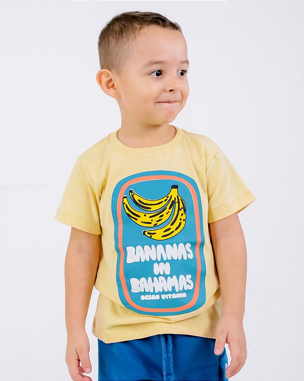 CAMISETA ESTAMPADA INFANTIL MASCULINO - BANANAS IN BAHAMAS