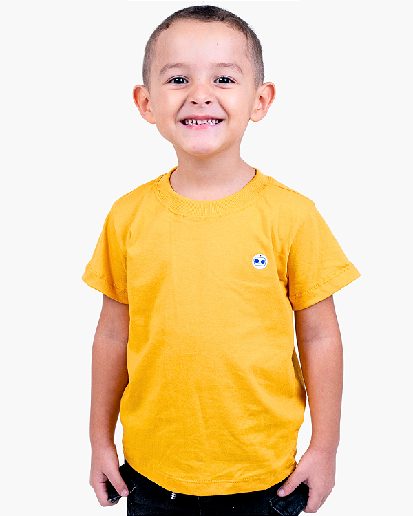 CAMISETA BÁSICA INFANTIL MASCULINO - AMARELO CANÁRIO.