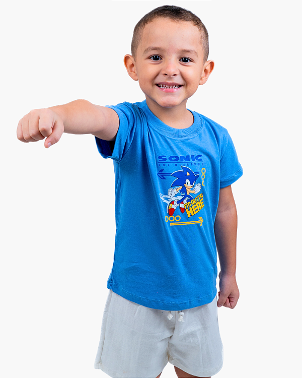 Conjunto Infantil Blusa/Short Menino Verão – Sonic Speed.