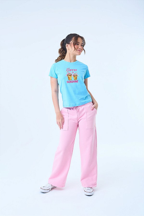CALÇA WIDE LEG MOLETOM TEEN
