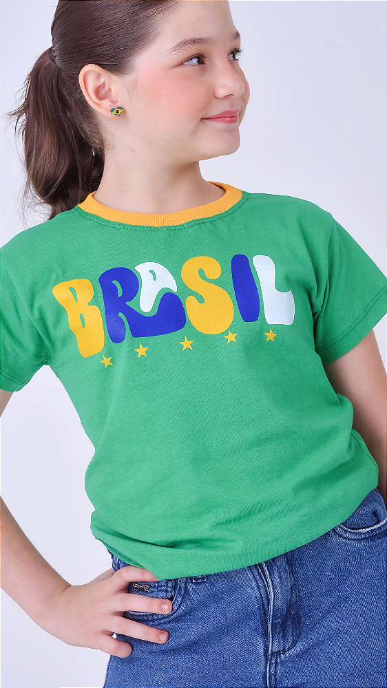 T-SHIRT MENINA TEEN - BRASIL
