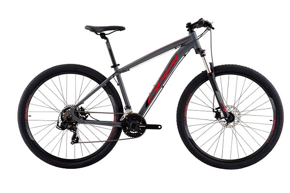 BICICLETA OGGI 29 HACKER SPORT 21V GRAFITE / VERMELHO / PRETO