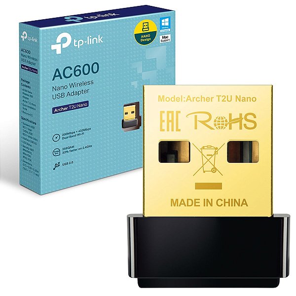Adaptador Usb Wireless Tp-Link Archer T2U Nano AC600 Dual Band