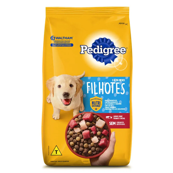 Ração Pedigree Cães Filhotes Raças Médias e Grandes Carne Frango e Cereais 3 kg