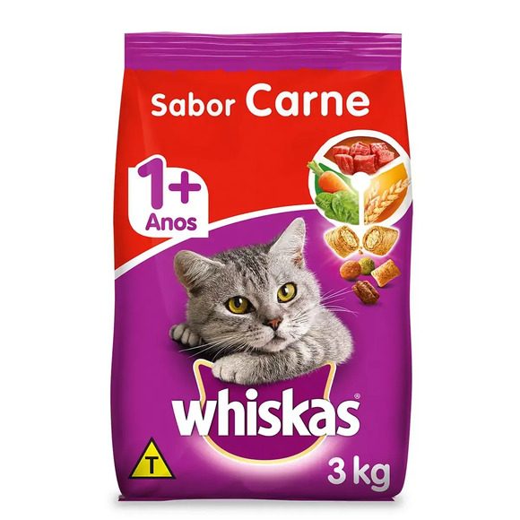 Ração Whiskas Carne 3kg