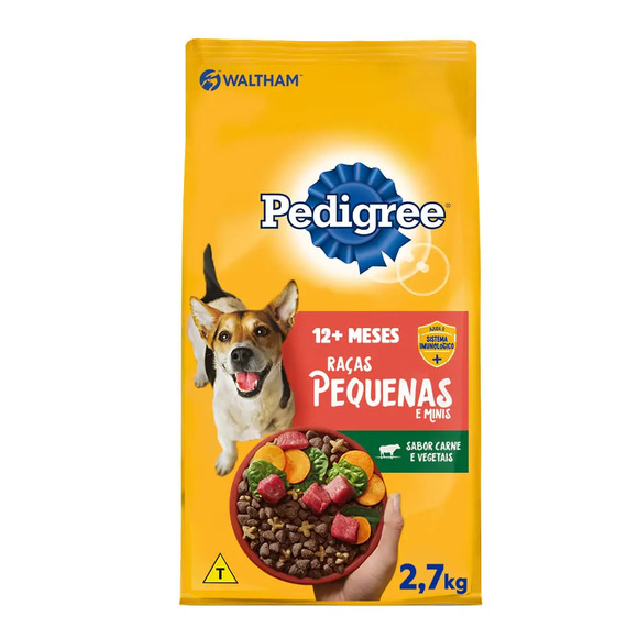 Ração Pedigree Cães Adultos Raças Pequenas e Minis Carne e Vegetais 2,7 kg