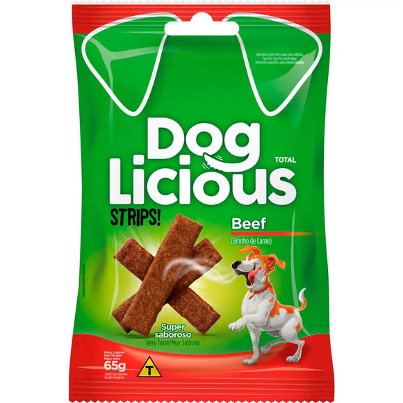 Petisco DogLicious Strips Carne 65 g
