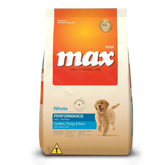 Ração Max Cães Filhotes Cordeiro, Frango e Arroz 15 kg