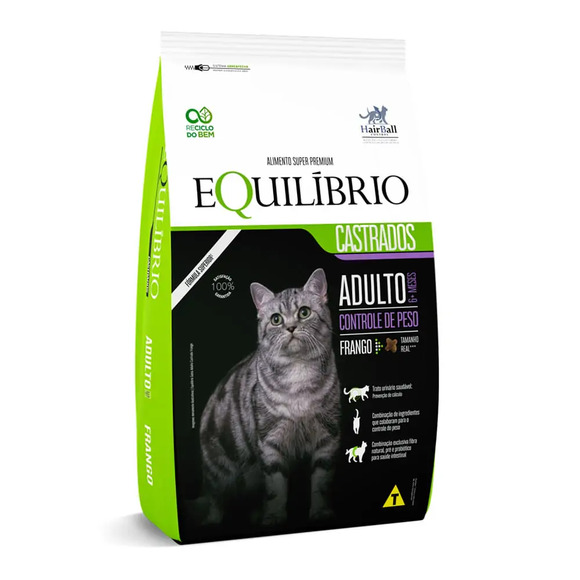 Equilibrio Gatos Castrados Frango 1,5kg