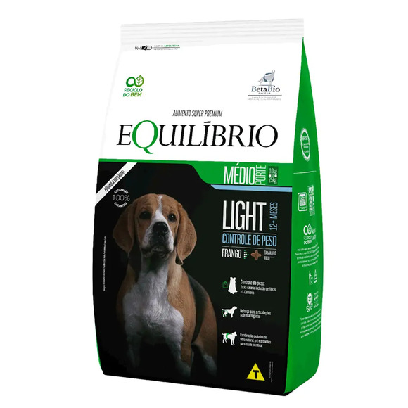 Equilibrio Caes Porte Med Ad Light Frango 12kg