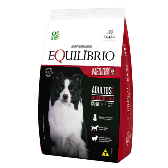 Equilibrio Caes Porte Med Ad Carne 12kg